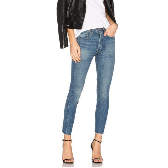 NWT RE/DONE Originals High Rise Rigid Crop size 24 medium wash - Picture 1 of 7